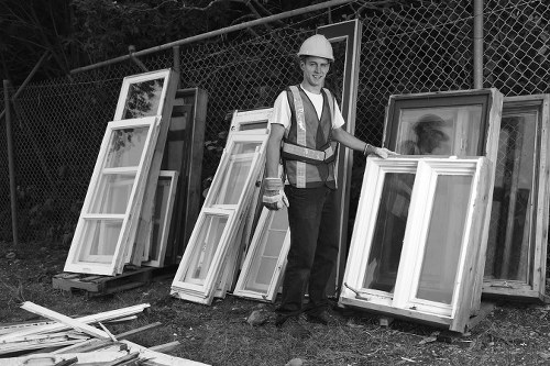 Enclosed and lockable skip on a construction site in Anerley