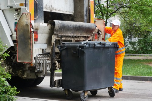 Authorized skip placement with Anerley permit sign